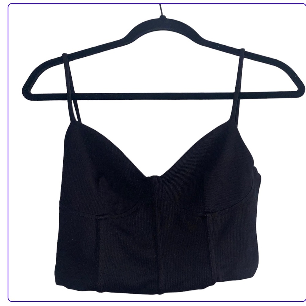 Black cropped corset top